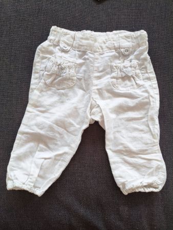 Gr. 80/86 Hose Weiss mit Schleifen
