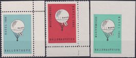 1954-1956, ** 3 postfrische Ballon-Vignetten von BASEL