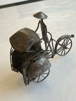 Modell Rikscha Metall Figur mit Fahrer (I13)
