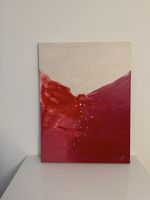 Acryl Gemälde Kunst Rot/Beige, abstrakt, 80x60cm
