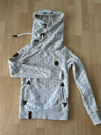 NAKETANO Hoodie mit Kapuze, Grau mit Ankerprint (Original)