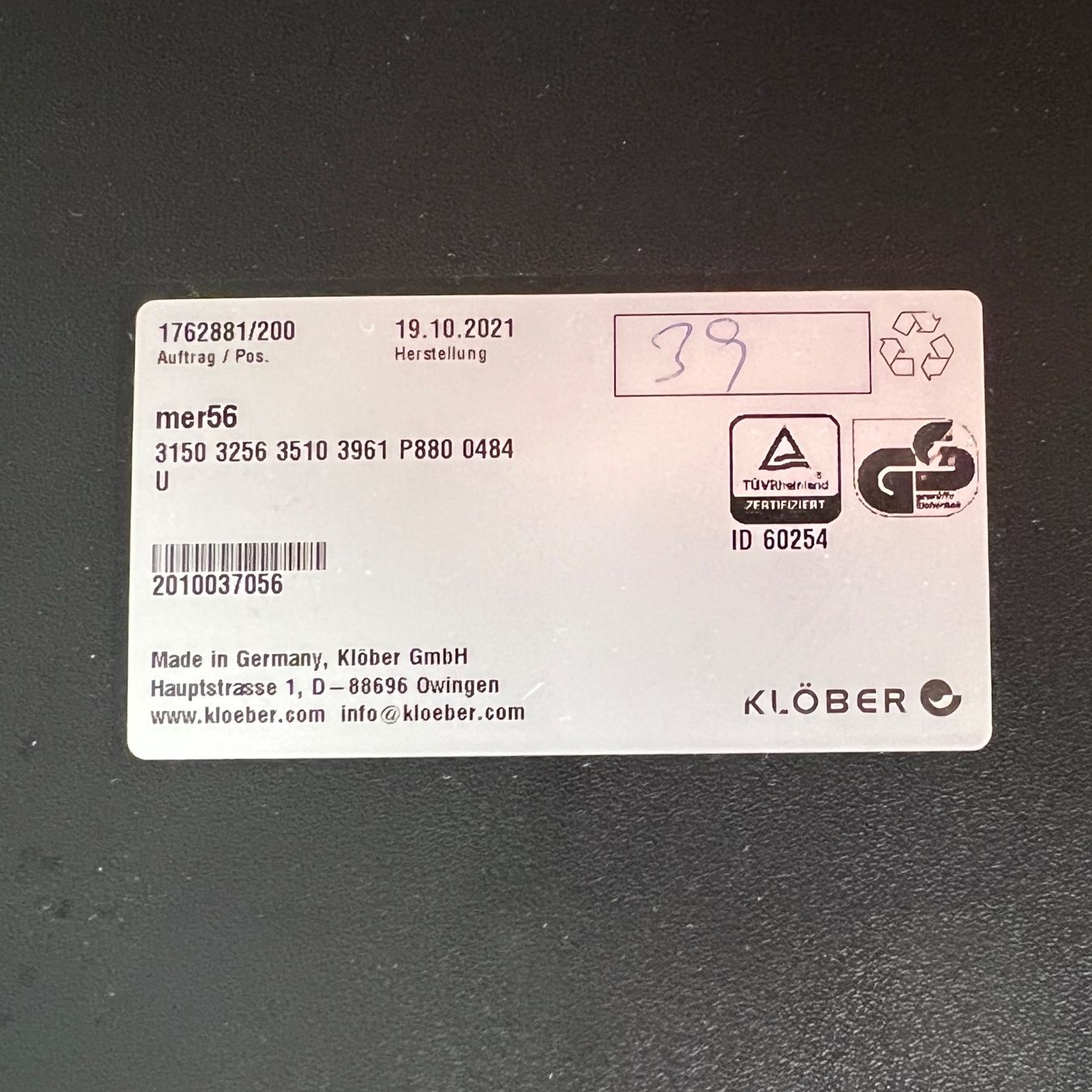 Sedie: Klöber MERA Bürostuhl – Usato da Urtenen-Schönbühl venduto da MiMeBe 3