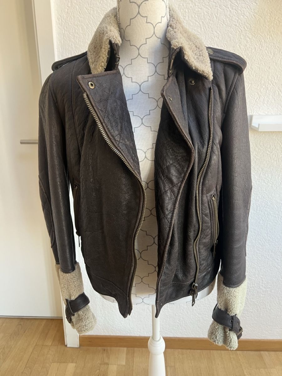 Burberry Giacche: Burberry Lederjacke mit Lammfell braun  – Usato da Ostermundigen venduto da Steff18