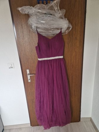 Abendkleid Tüll lila mit Strassbesatz neuwertig