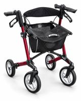 Rollator Gemino 30, red, foldable, with storage basket