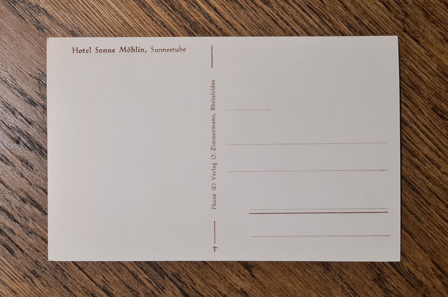 Cartoline postali: Hotel Sonne Möhlin, Sunnestube – Usato da Ebikon venduto da Donar50 1