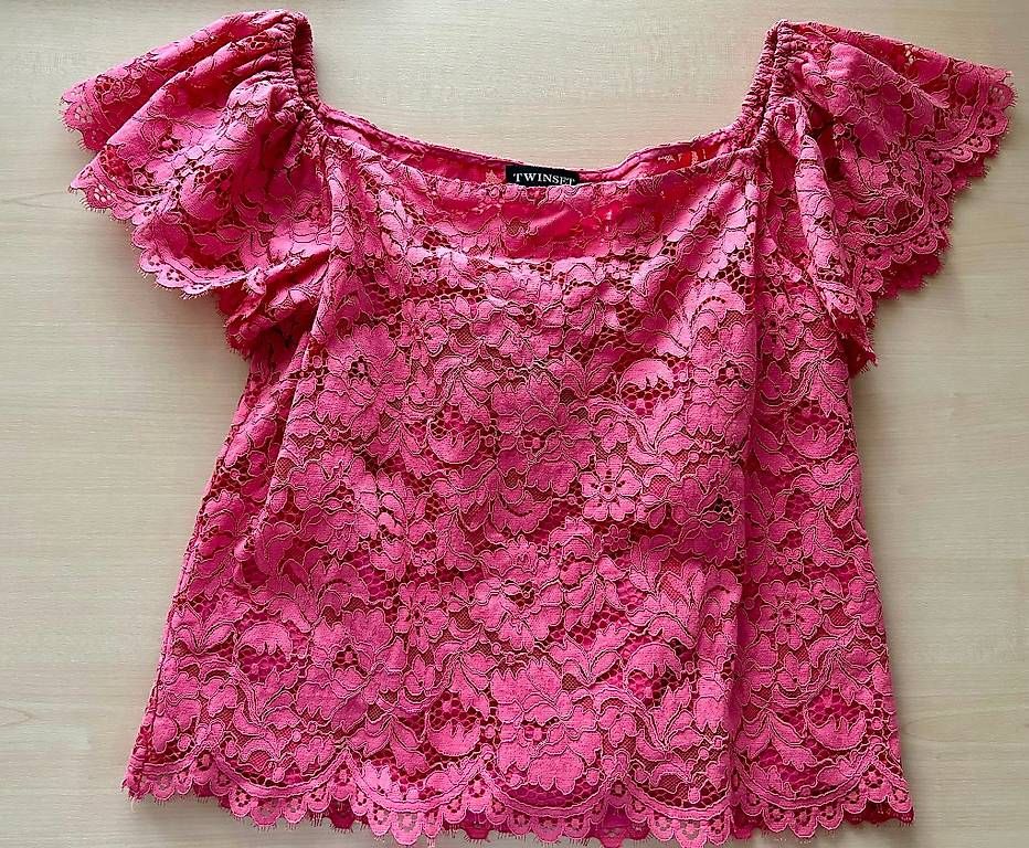 Twinset Camicette: TWINSET Spitzenbluse  Pink  Grösse 44 – Usato da Zürich venduto da chi_mf67