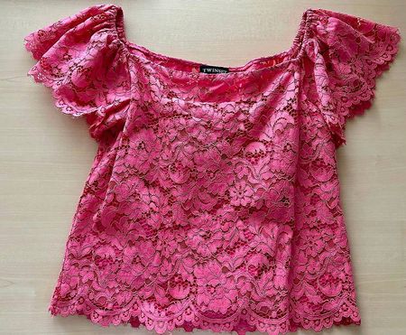 TWINSET Spitzenbluse  Pink  Grösse 44