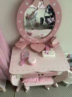 Pink children's vanity table with mirror & accessories 45 ch