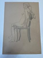 Weiblicher Akt auf Stuhl von ERNST BECHSTEIN 1952 (ID B5915)