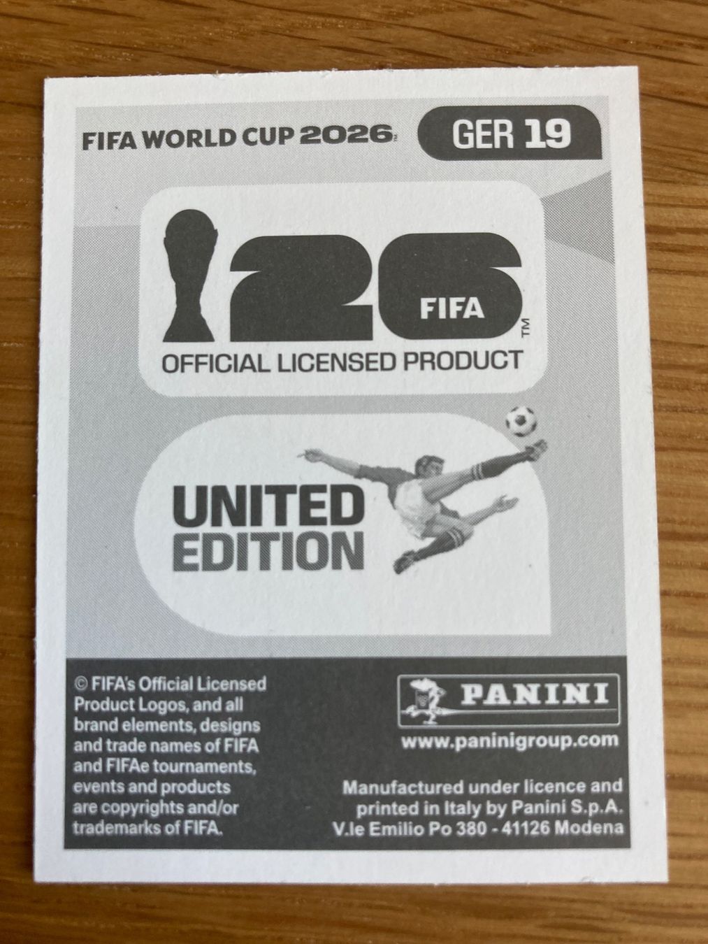 Panini Carte collezionabili: WM Sticker GER 19 – Nuovo (secondo la descrizione) da Winterthur venduto da Whitefish 1