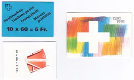 3 Markenheftchen 0-89, 0-94, 0-95, postfrisch ** nom. 18 Fr.