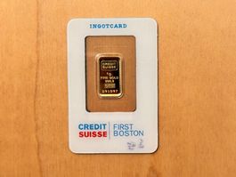 1g Credit Suisse Goldbarren, Zertifikat. OVP