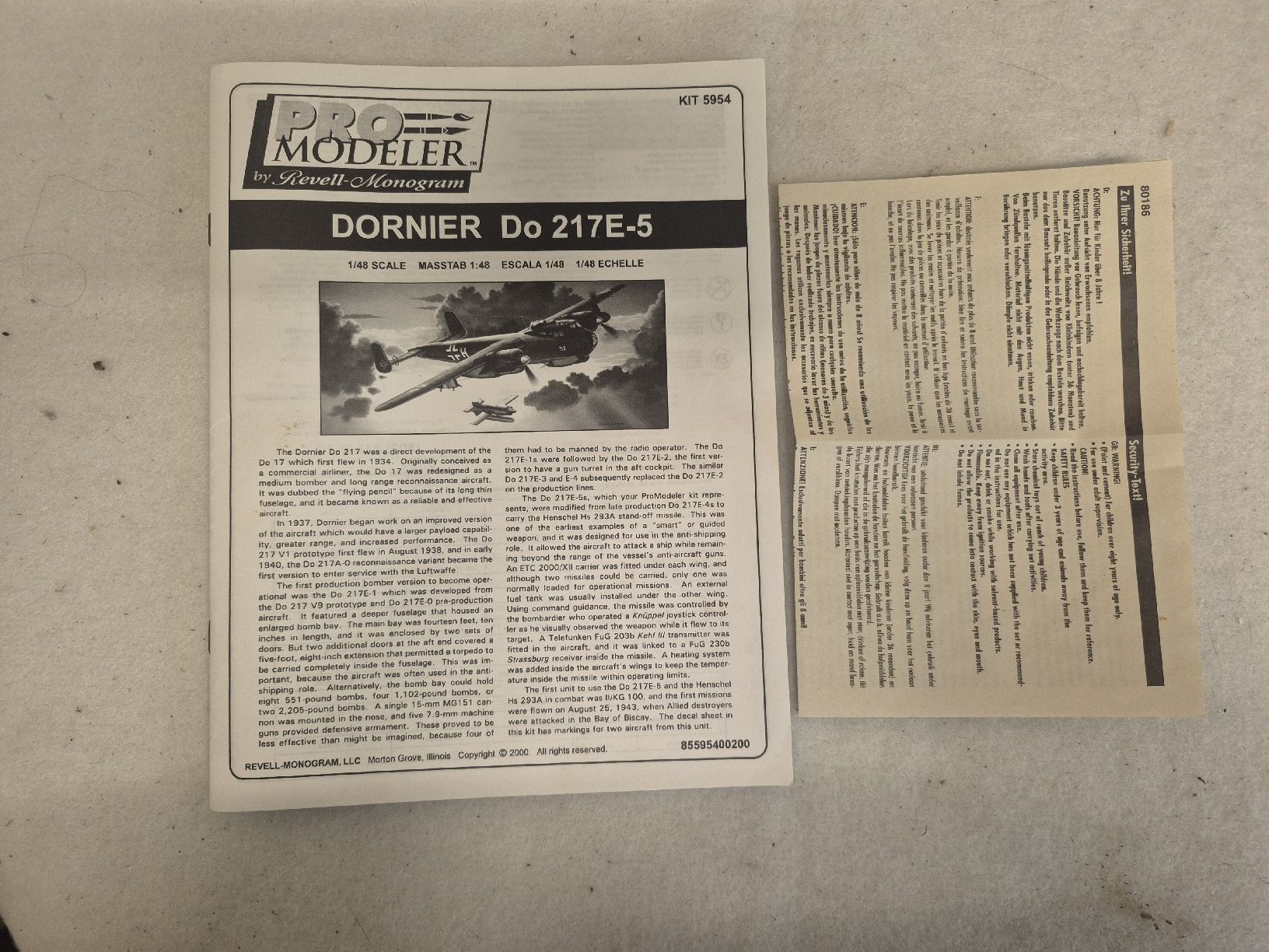 Kits de montage: Monogram Dornier Do 217E-5 1:48 Modellbausatz  – D'occasion à Wald ZH par recher67 3