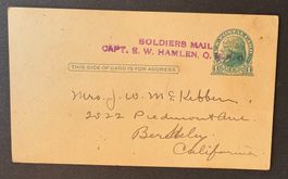 USA SODIERS MAIL CAPT. E.W.HAMLEN