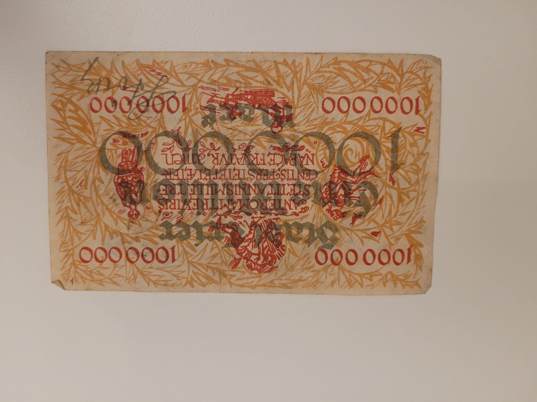 Banknoten: Gutschein über eine Million Mark Trier 1923 – Gebraucht aus Inwil von Flower2325 1