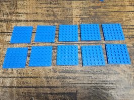 lego 3958 lot de 10 pièces Blue Plate 6 x 6