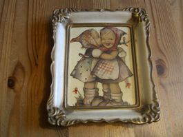 seltene Original M.I. HUMMEL Reproduktion "der Kuss" gerahmt