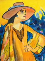 Abstraktes Gemälde Frau Rückenakt Kunst Bild Unikat signt