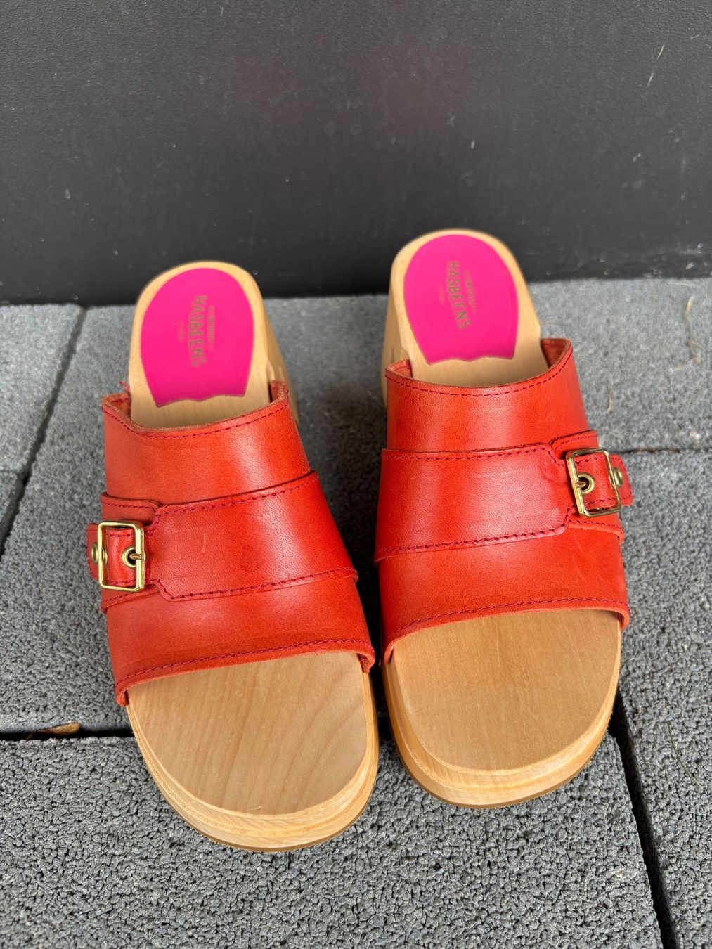 Scarpe da donna: Swedish Hasbeens 37 orange leather sandals – Usato da Steinhausen venduto da ChromeVintage 2
