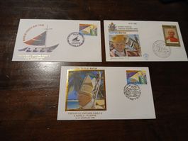 Lot de 3 enveloppes Visites Pape Jean-Paul II