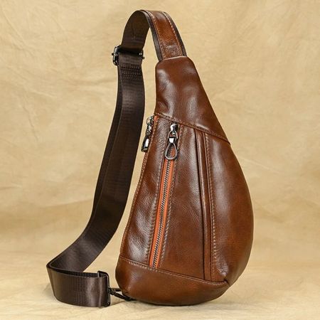 Umhängetasche aus Leder Brown - sac à bandoulière