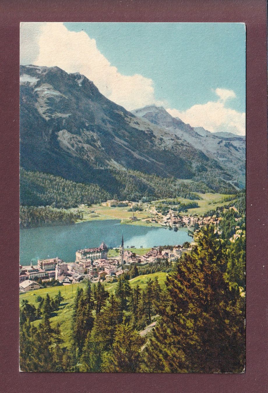 Cartoline postali: ST. MORITZ Dorf und Bad - Corvatsch - 1962 – Usato da Pully venduto da nicecards