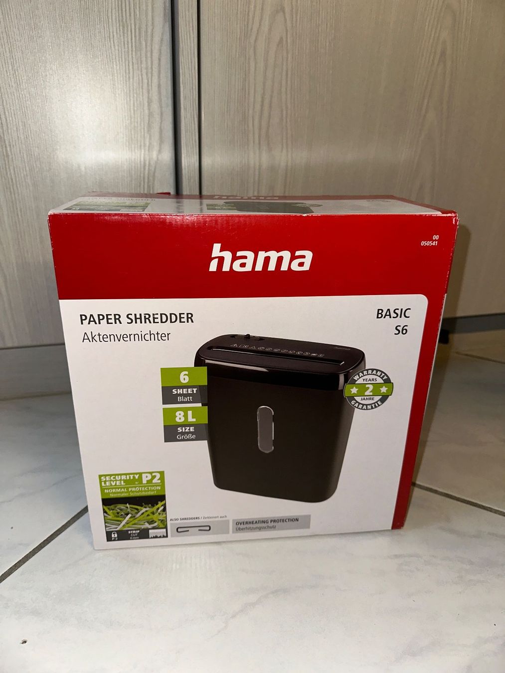 Aktenvernichter: Aktenvernichter Hama Basic S6 8 Liter gebraucht – Neu und originalverpackt aus Winterthur von Vivisix6