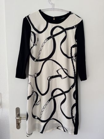 Lauren Ralph Lauren Kleid schwarz weiss Grösse L. Oryginal