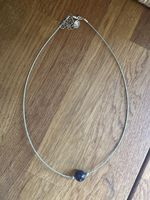 Lila Stein Pendant Necklace - Silver, Adjustable Length