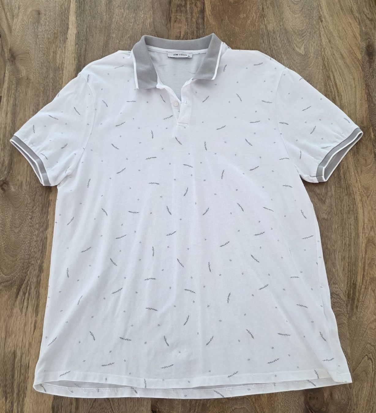Polos: Polohemd Herren Grösse 2XL Weiss gemustert  – Neuf (Voir description) à Rheinsulz par Gilea