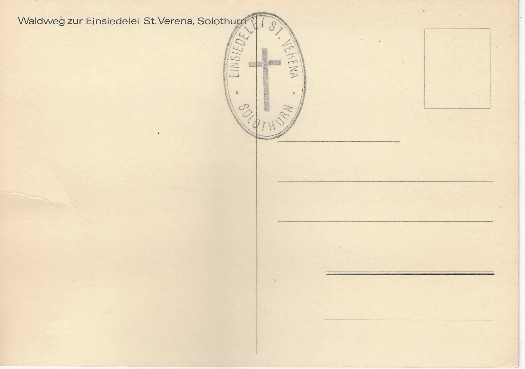 Cartoline postali: Waldweg zur Einsiedelei St. Verena – Usato da Ettingen venduto da Kartenplanet 1