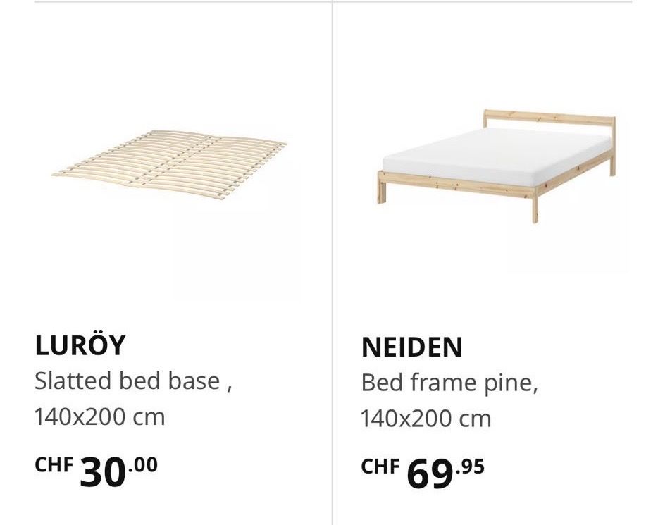Lits: Bed Frame pine 140x200 cm – D'occasion à Zürich par con_9yf2 1