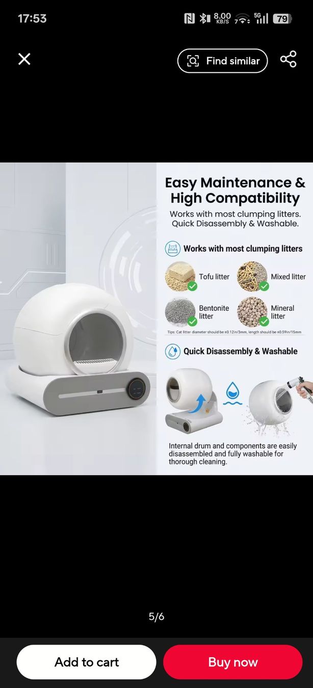 Forni: Automatic Cat Litter Box 65L 480x520x505mm – Usato da Münchenstein venduto da s3bas7ian 2