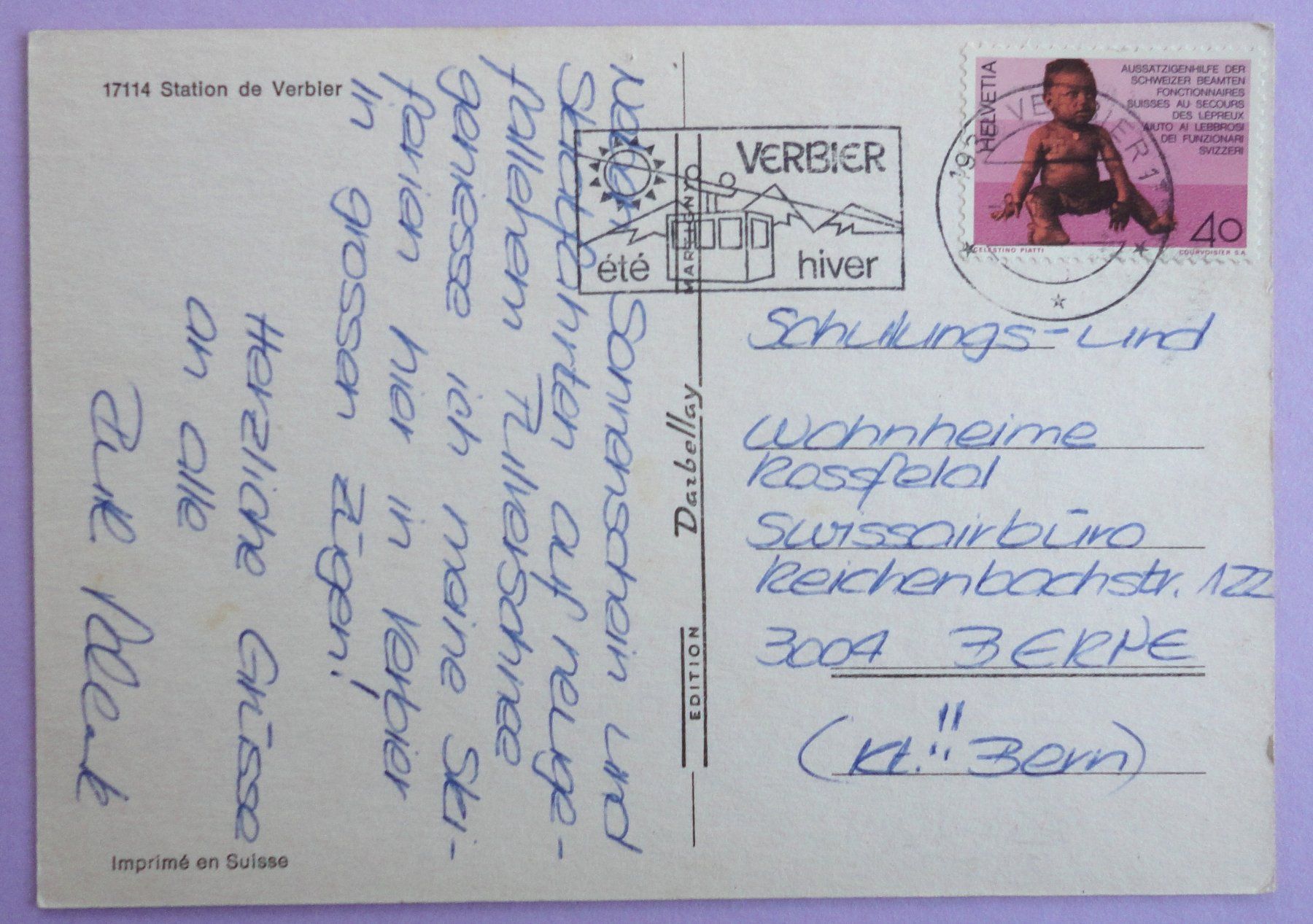 Cartoline postali: Station de Verbier – Usato da Fétigny venduto da Billy2miny 1