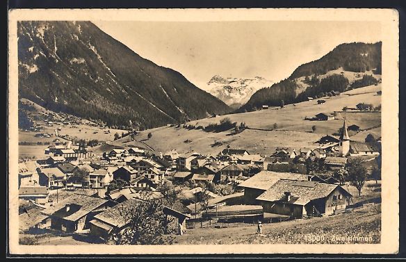 Cartes postales: AK Zweisimmen, Teilansicht mit Kirche – D'occasion à Berlin par bartko-reher