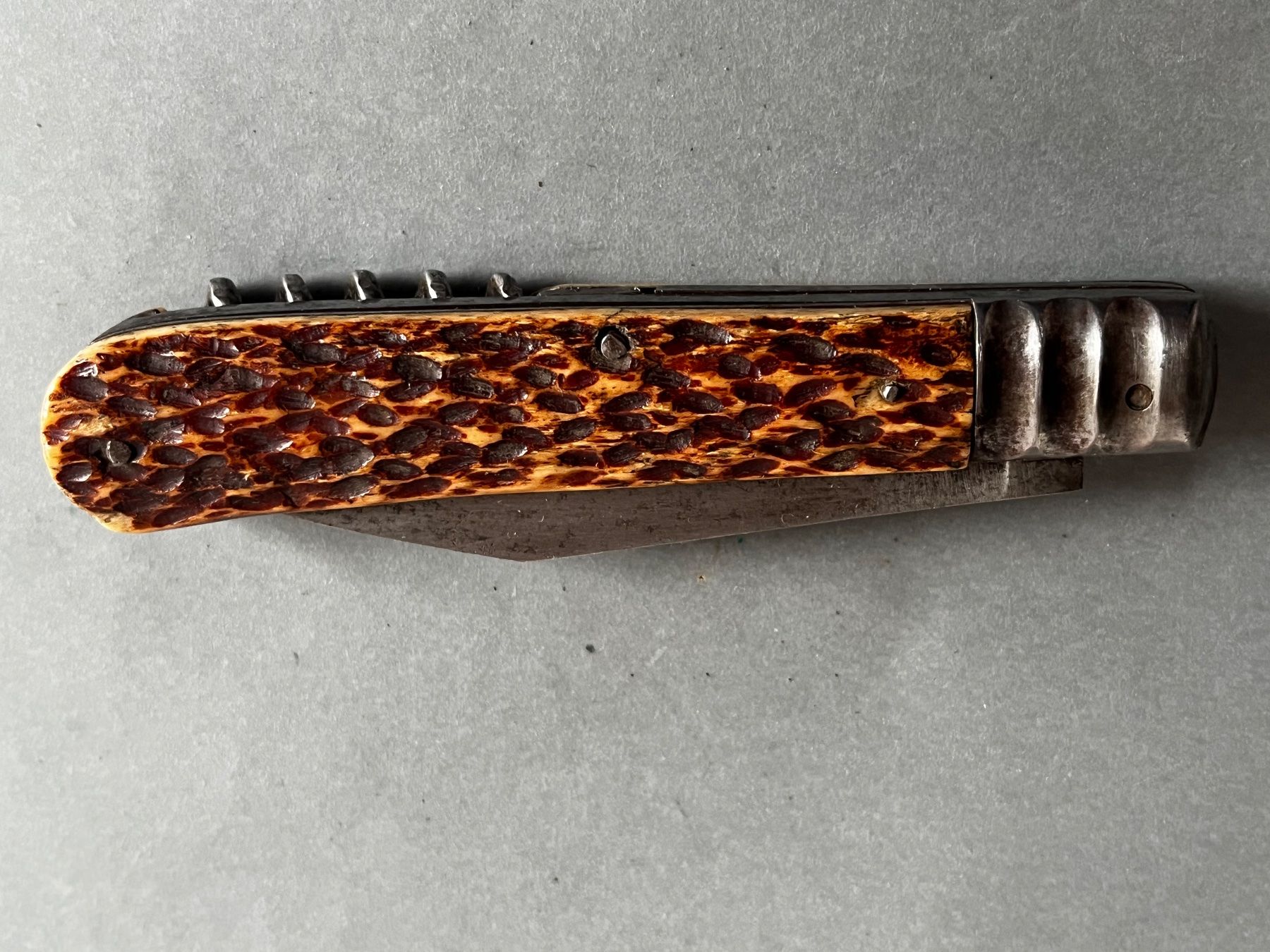 Solingen Coltelli tascabile: Sackmesser 110 mm Hirschhorn - selten – Usato da Zürich venduto da FV.vintage 7