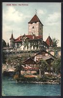 AK Spiez, Schloss vom Wasser aus gesehen