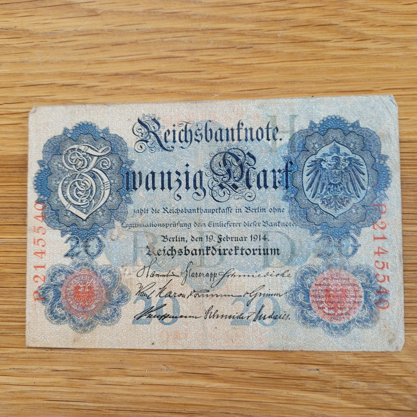 Banconote: Banknote Berlin 1914 20 – Usato da Biel/Bienne venduto da Destockweb