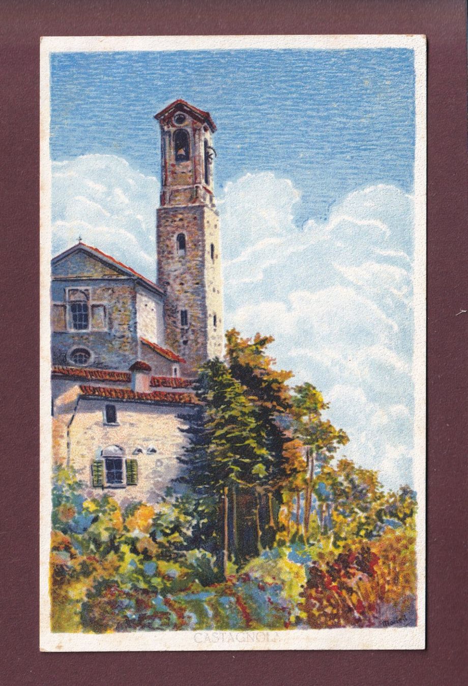 Cartoline postali: CASTAGNOLA - Chiesa – Usato da Pully venduto da nicecards