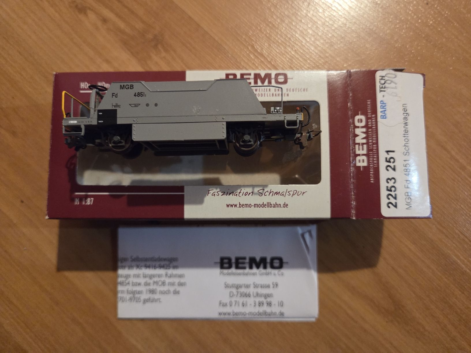 Bemo Modelleisenbahnen: Bemo 2253 251 MGB Fd 4851 Schotterwagen – Gebraucht aus Illhart von Markus203