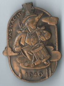 Basler Placchette & Badge: Fasnachtsplakette Basel, "Blaggedde" 1949 (Bronce) – Usato da Zürich venduto da t24_de