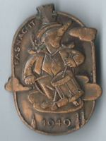 Fasnachtsplakette Basel, "Blaggedde" 1949 (Bronce)