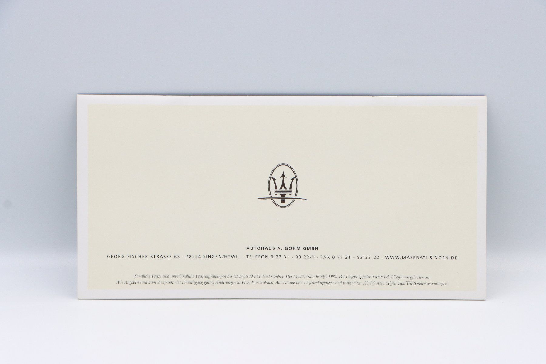 Maserati Dokumente: Maserati Modellinformationen & Preise 2007 Prospekt – Gebraucht aus Bühl b.Aarberg von Collectorpassions 1