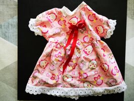 Puppenkleid mit lustigem Eulenmotiv