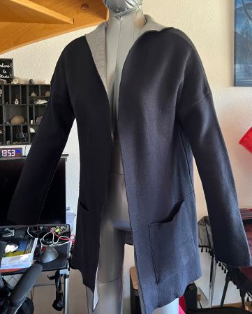Jaquette à capuche Camaïeu, marine et grise - Taille S-M
