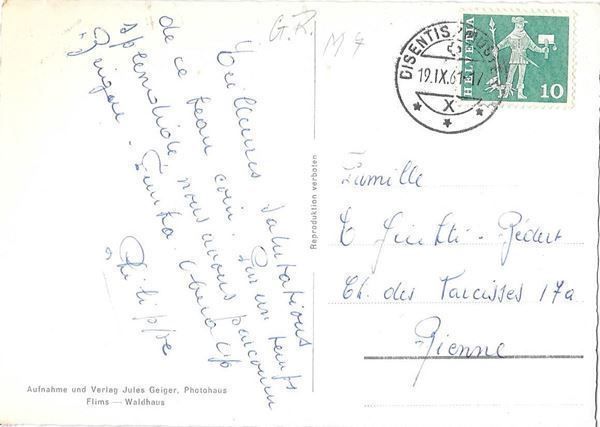 Cartoline postali: Disentis - Mustér Gesamtansicht – Usato da Olten venduto da clotaldi 1