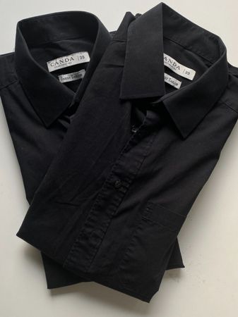 Herren 2 Hemden langarm Gr. 39 schwarz