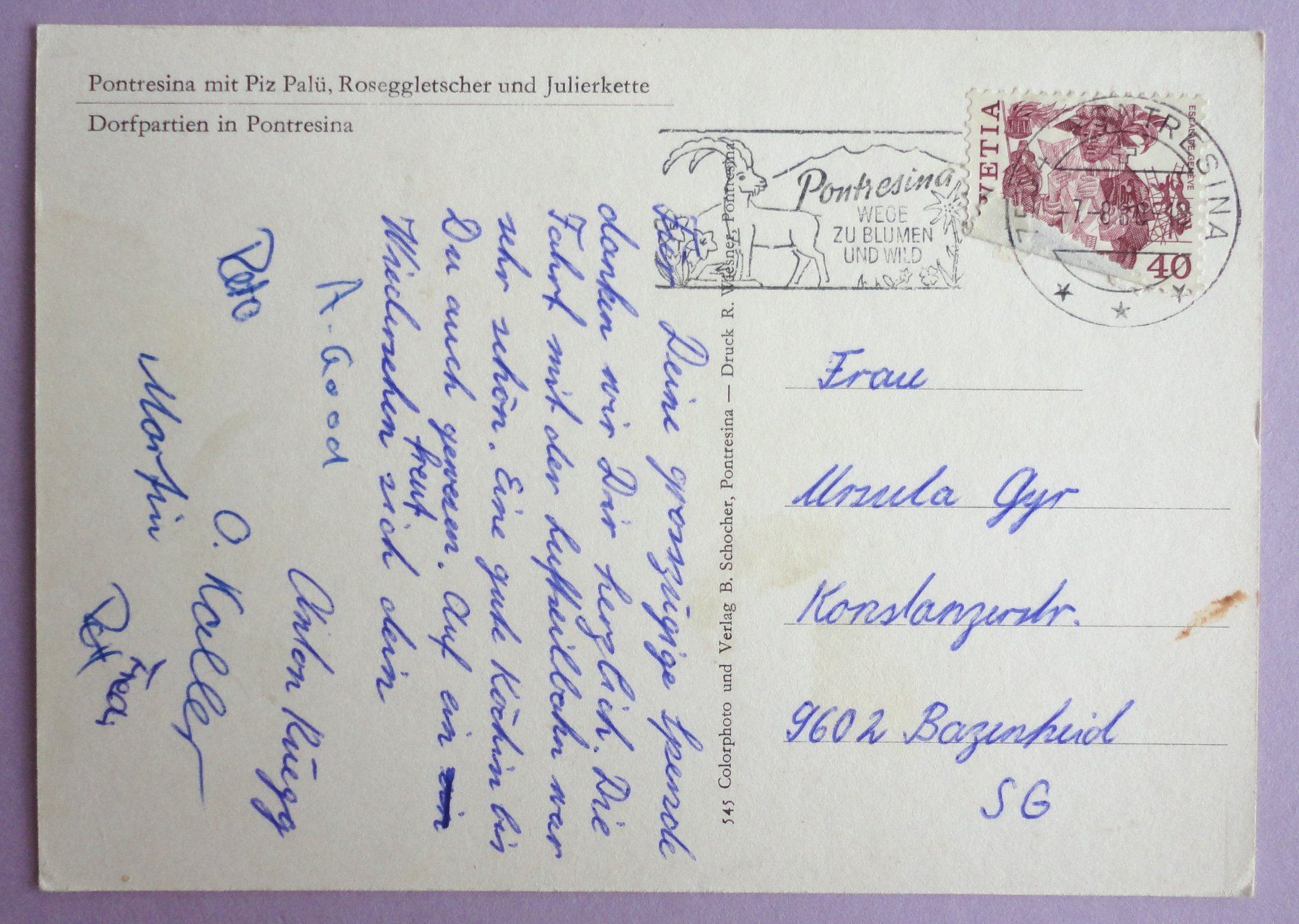 Cartoline postali: Pontresina – Difettoso da Fétigny venduto da Billy2miny 1