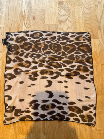 Philipp Plein Leopard Print Square Scarf – 100% Silk